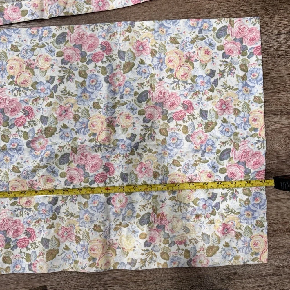 Vintage Laura Ashley Shower Curtain Floral 3 Pc Valance Cottagecore Shabby USA